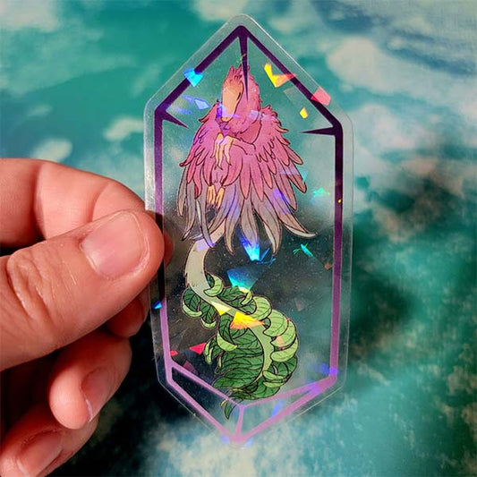 Archaeopteryx Crystal Clear 'Geometric Holo' Sticker