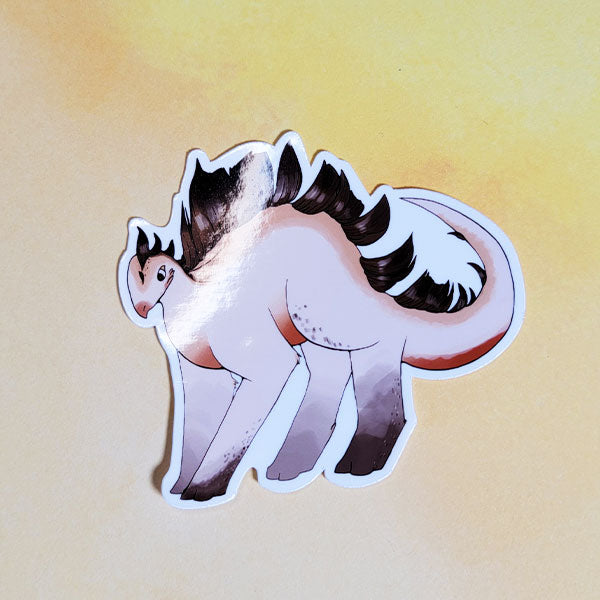 Snow Bunting Dino Glossy Sticker