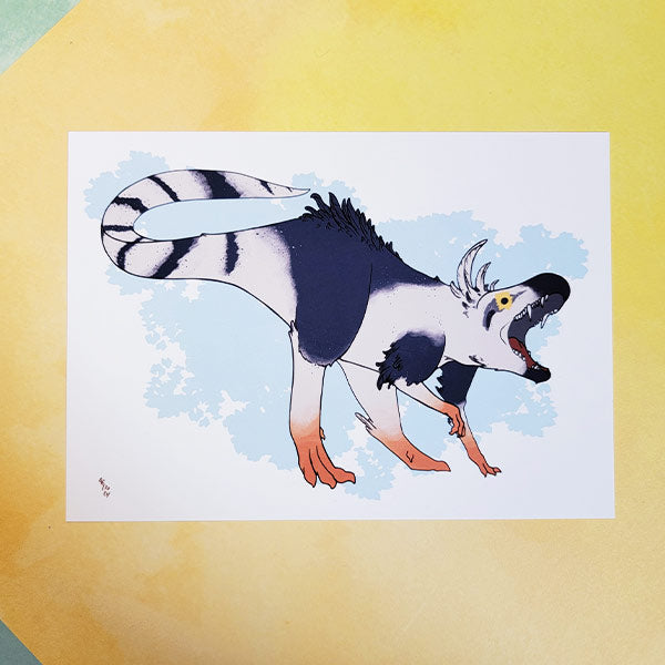 White Crested Helmetshrike Dino Print