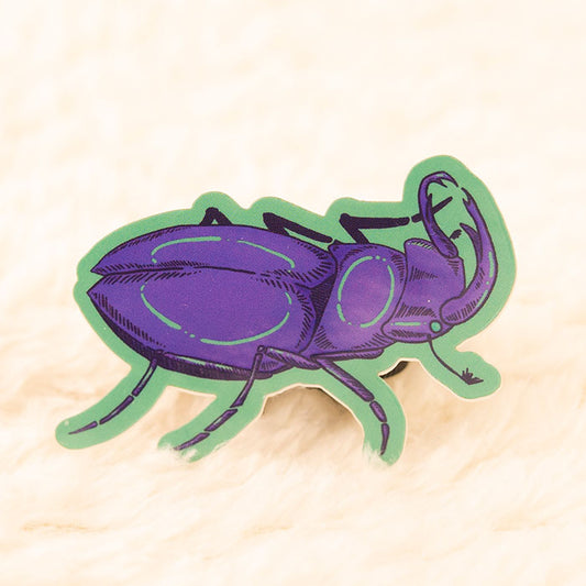 Amethyst Stag Beetle Holographic sticers