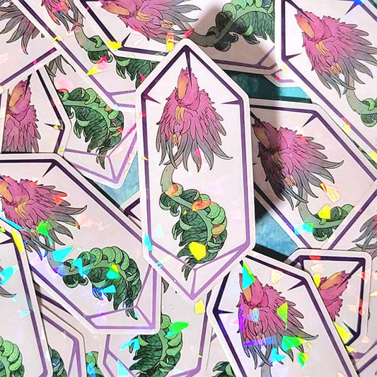 Archaeopteryx Crystal Clear 'Geometric Holo' Sticker