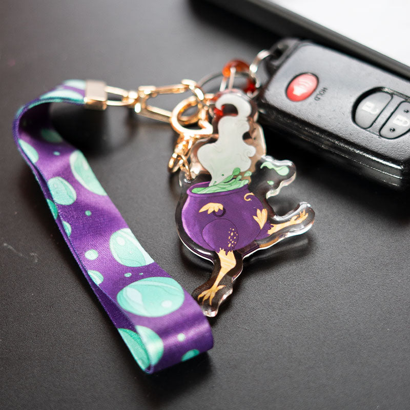 Baba Yaga Cauldron Keychain w/ Strap