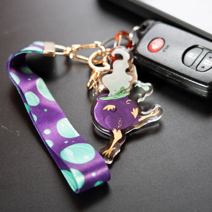 Baba Yaga Cauldron Keychain w/ Strap