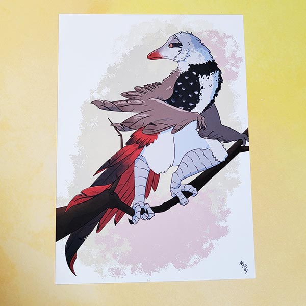 Diamond Firetail Dino Print