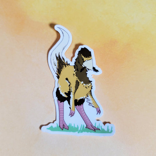 Evening Grosbeak Dino Glossy Sticker