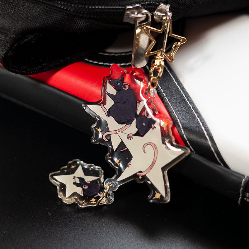 Moe, Sally, and Amy Tiered Acrylic Keychain