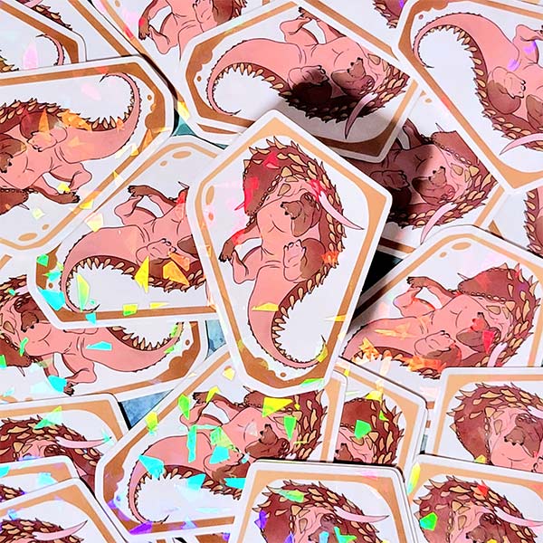 Nodosaur Crystal Clear 'Geometric Holo' Sticker