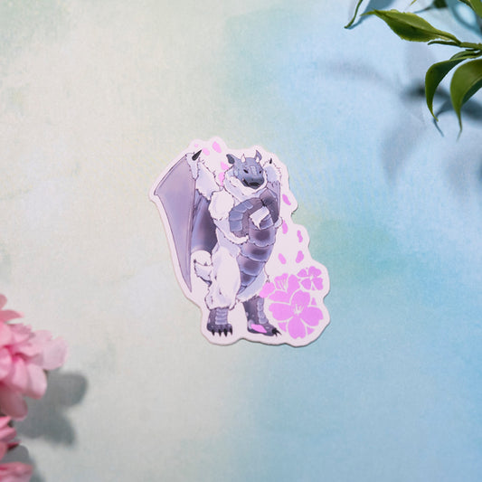 Polar Bear Dragon Matte Mirror Stickers