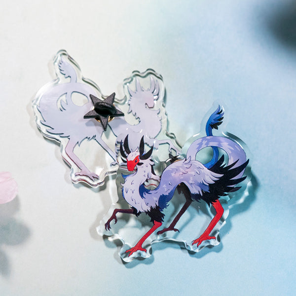 Secretarybird Dragon Acrylic Pins