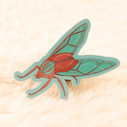 holographic ruby goliath beetle sticker