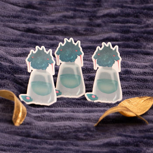 group of clear mythical potion cerberus stickers